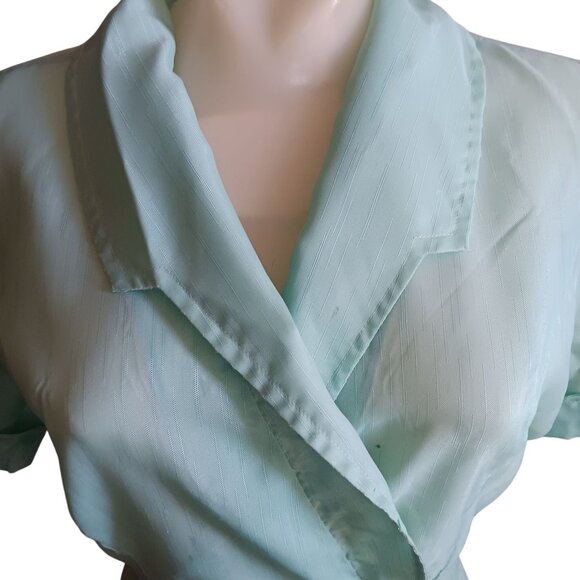 Medium Vintage Beautician Nurse Frock Top 1960's Penneys Mint Green Beauty Shop - Picture 8 of 8